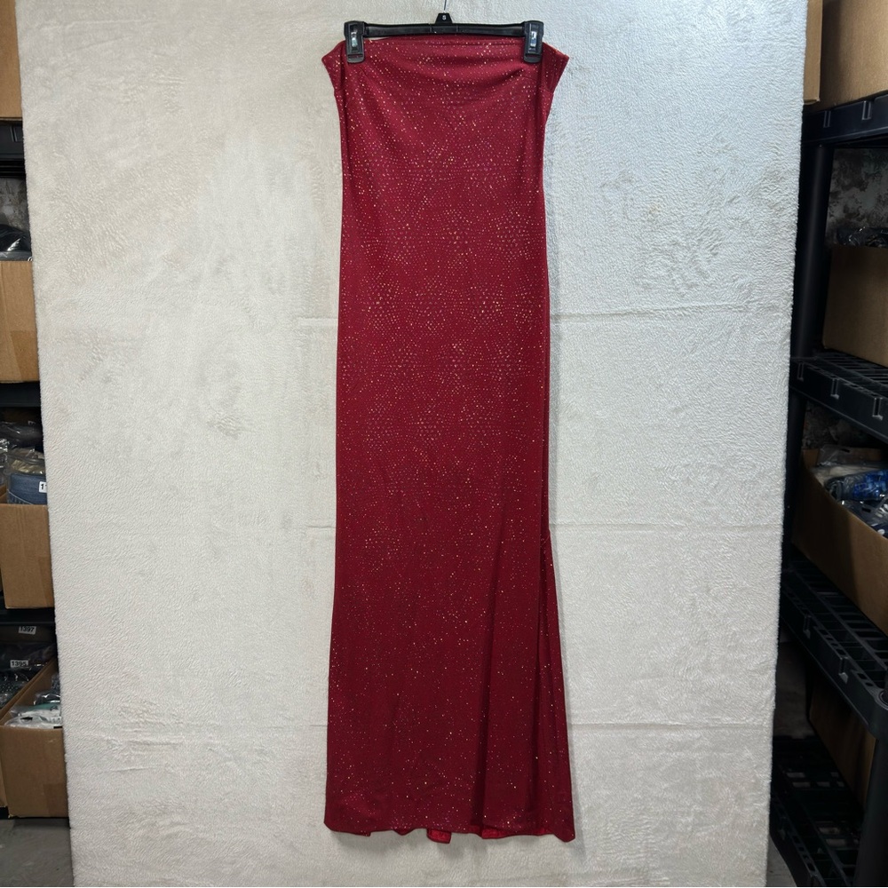 Vtg Jessica McClintock Gunne Sax Glitter Strapless Stretch Dress Y2K 90s Jr Sz 7